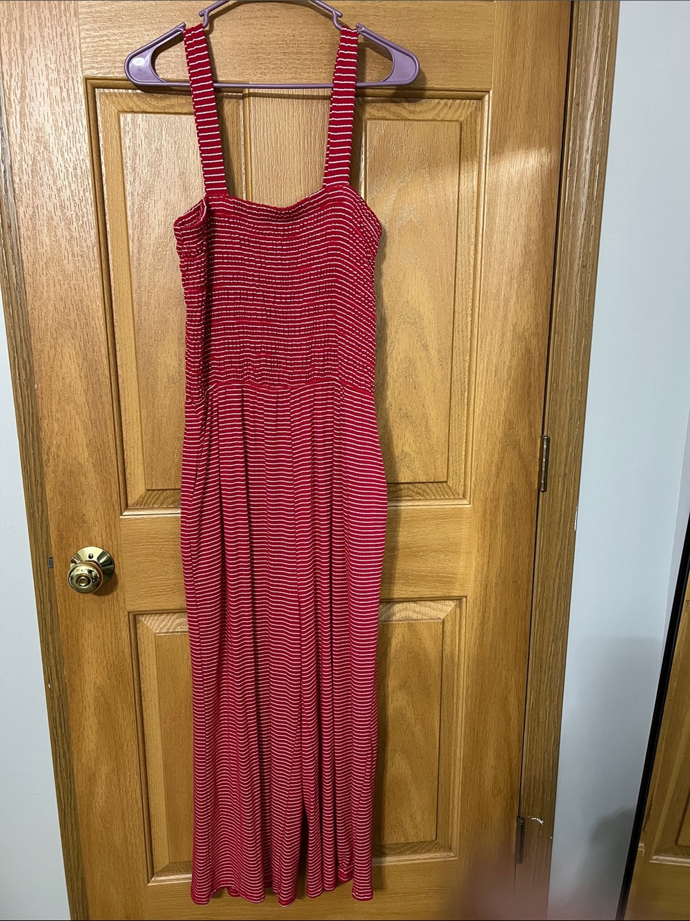NWT Zenana Smocked Striped Jumpsuit